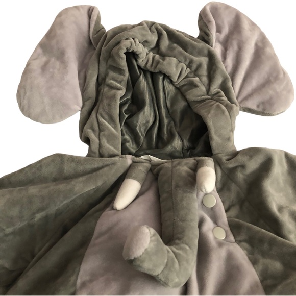 HYDE & EEK ELEPHANT COSTUME Infant Plush Gray Elephant Hoodie - Size 0-6 Months‎ - Picture 3 of 6